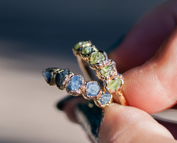 Multi Stone Stacking Ring