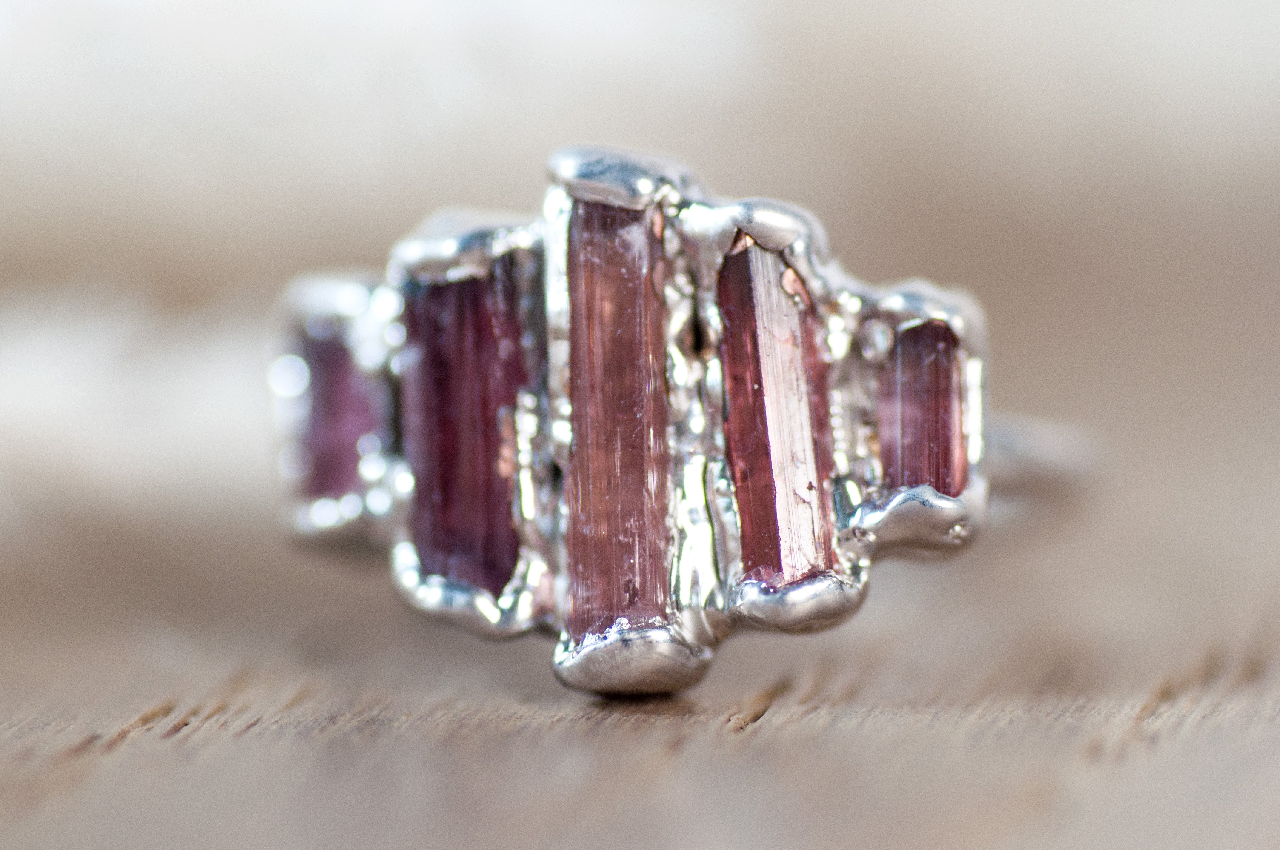 Raw Tourmaline Vertical Ring