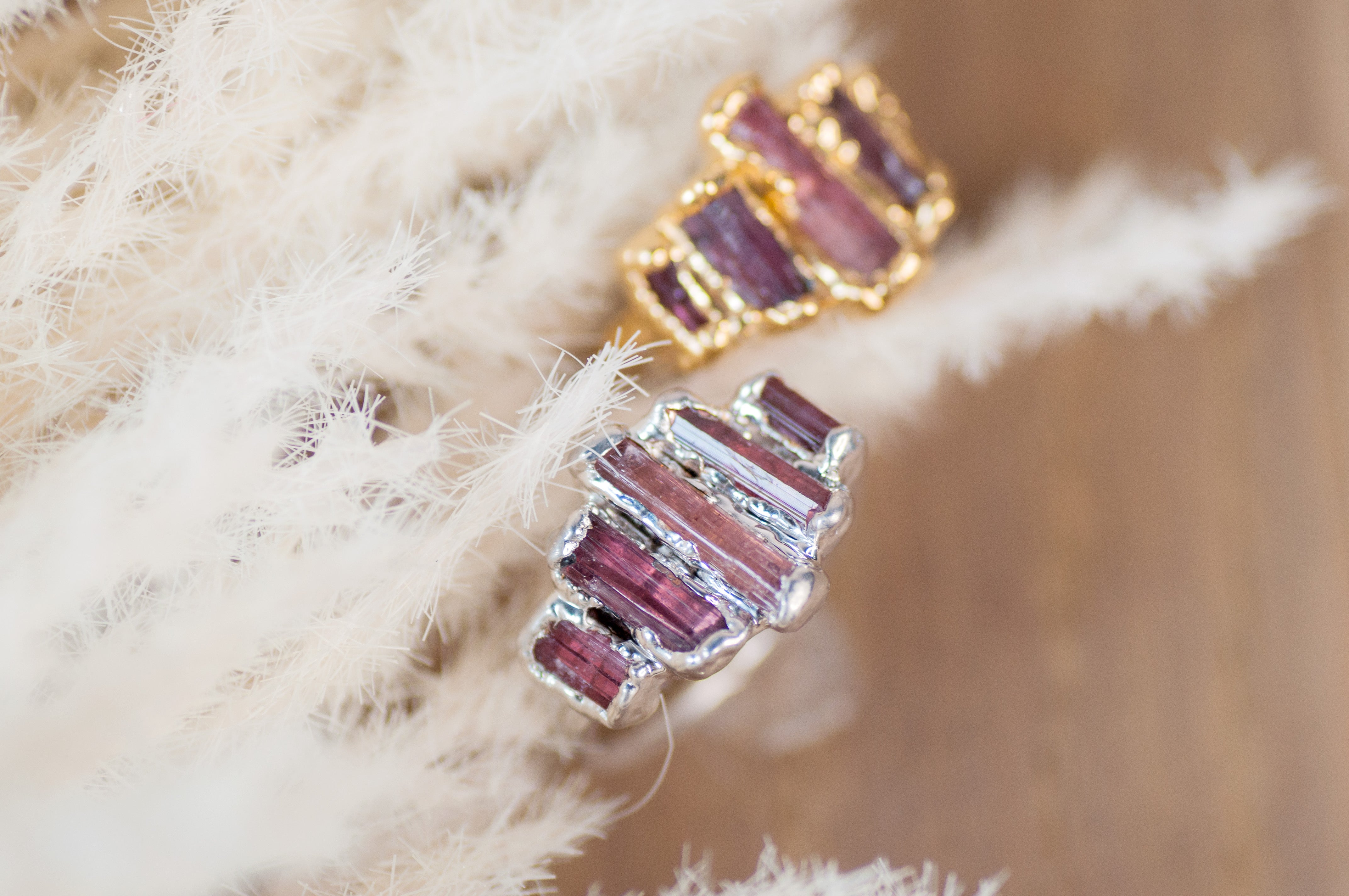 Raw Tourmaline Vertical Ring