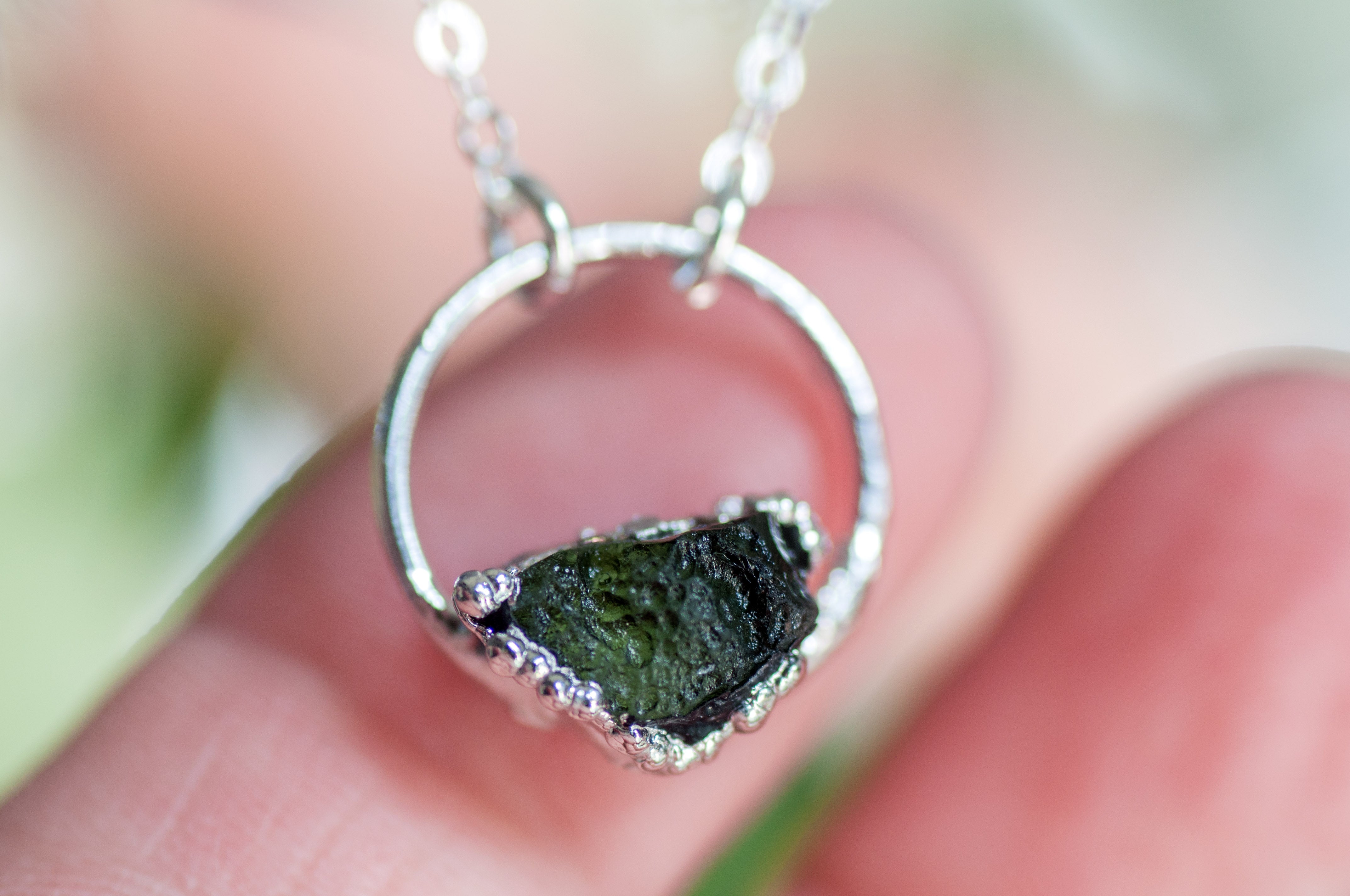 Orb Necklace || Moldavite