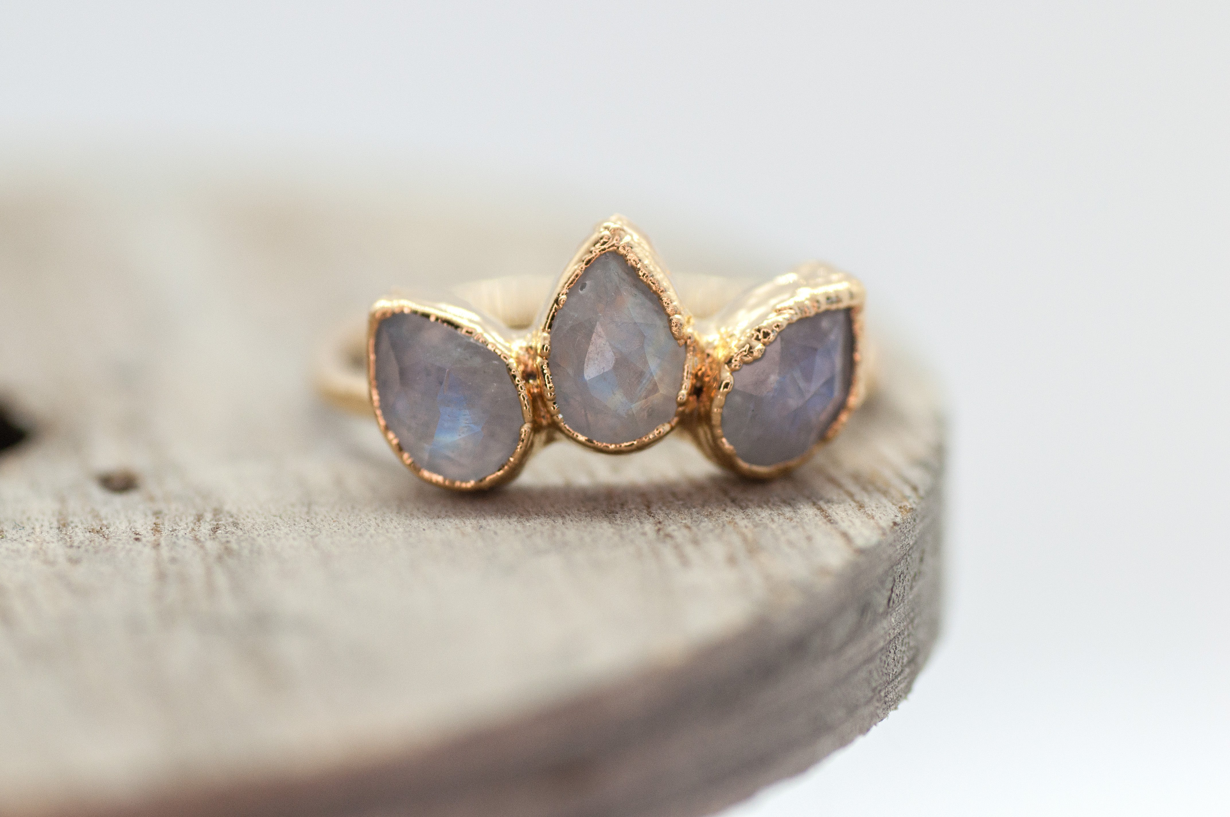 Lotus Flower Ring || Moonstone