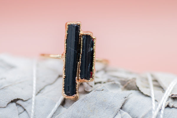 Aligned Ring || Black Tourmaline