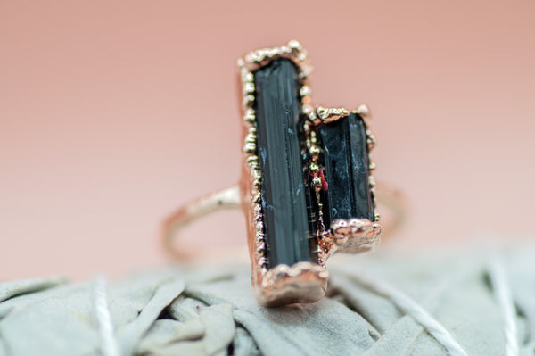 Aligned Ring || Black Tourmaline