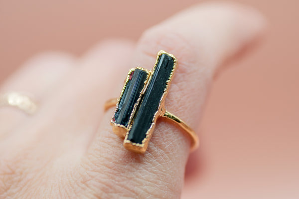 Aligned Ring || Black Tourmaline