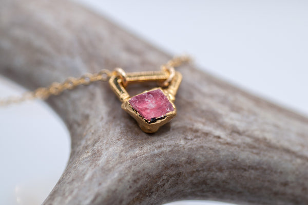 Raw Rhodochrosite Goddess Necklace