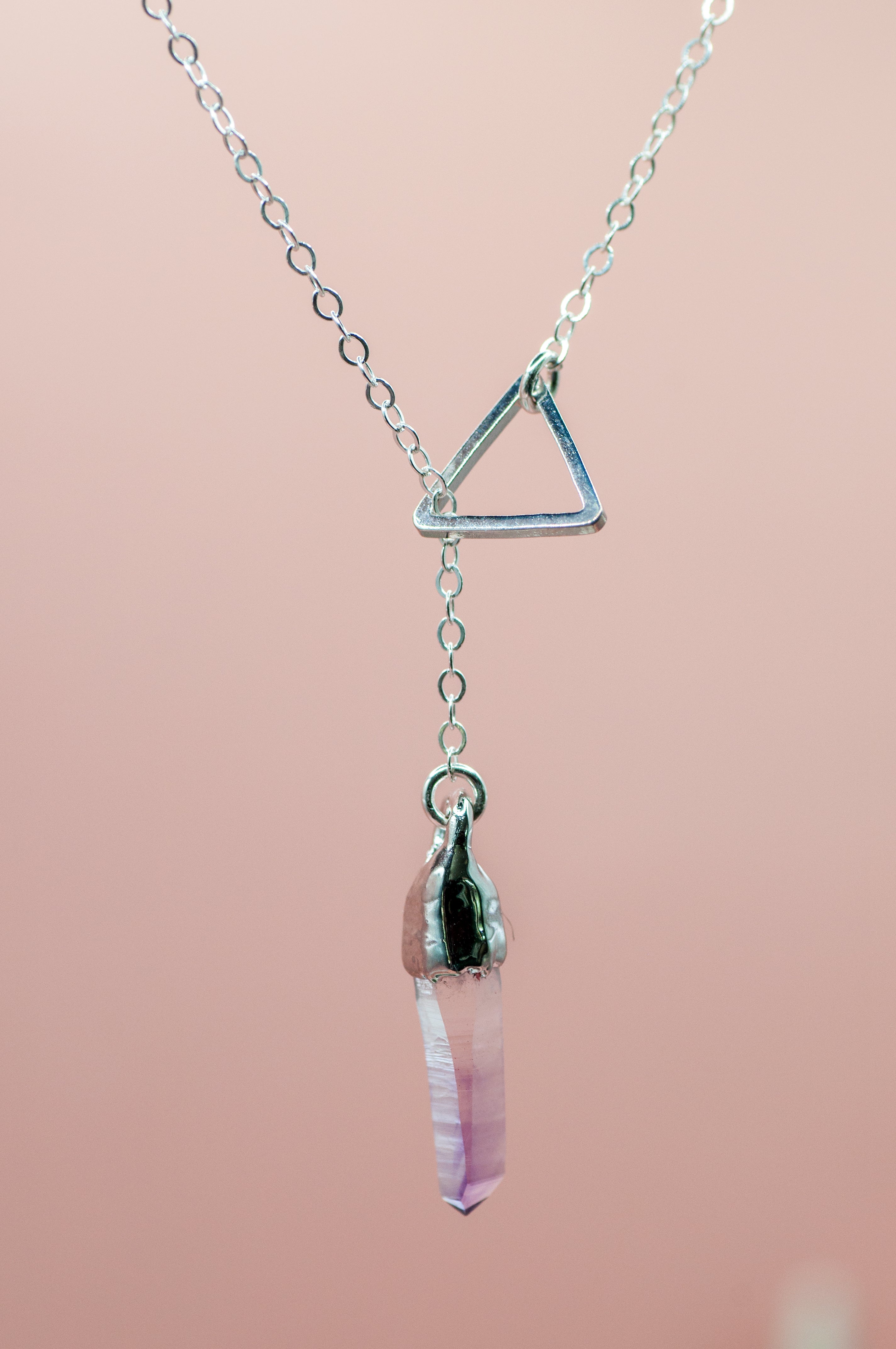Peace Necklace || Vera Cruz Amethyst Point Lariat Necklace