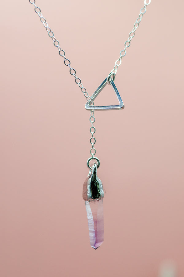 Peace Necklace || Vera Cruz Amethyst Point Lariat Necklace