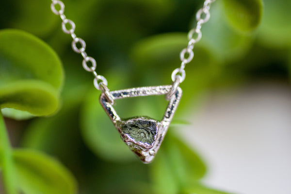 Raw Moldavite Goddess Necklace